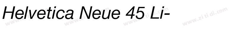 Helvetica Neue 45 Li字体转换